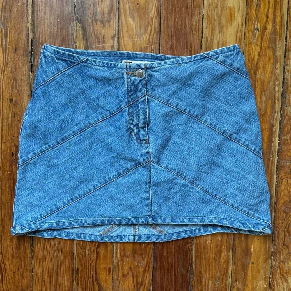 Faded glory retro denim mini skirt
